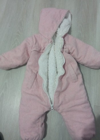 Kız Bebek Pembe Kürk Detaylı Tulumu - Görsel 7