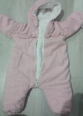 Kız Bebek Pembe Kürk Detaylı Tulumu - Görsel 5