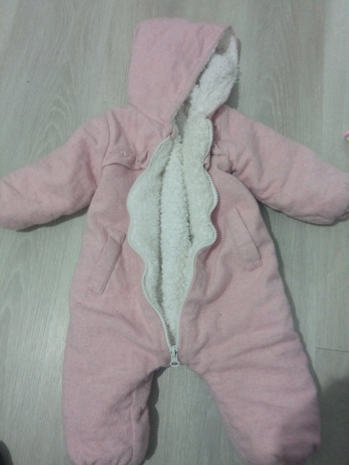Kız Bebek Pembe Kürk Detaylı Tulumu - Görsel 2