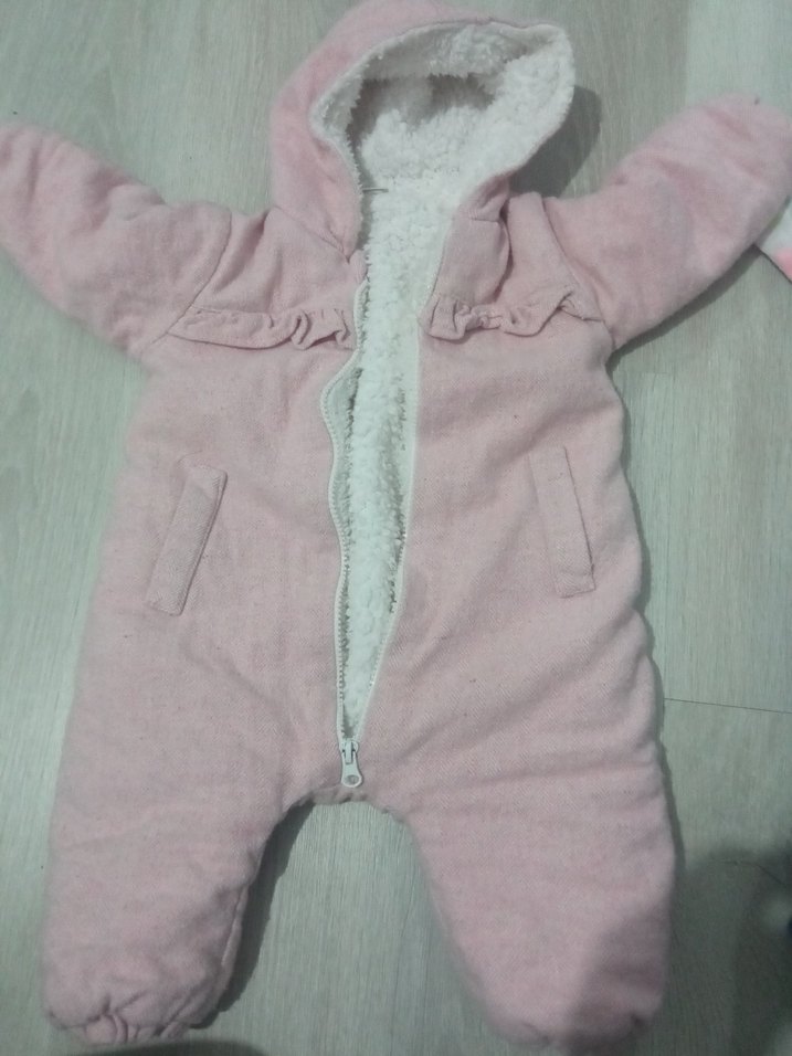 Kız Bebek Pembe Kürk Detaylı Tulumu - Görsel 5