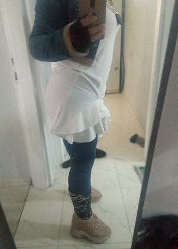 Beyaz Midi Hamile Eteği, Bağcıklı - Görsel 6