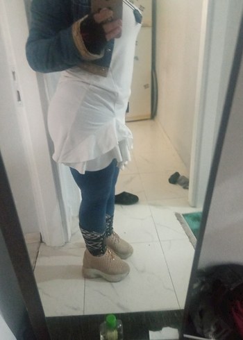 Beyaz Midi Hamile Eteği, Bağcıklı - Görsel 11