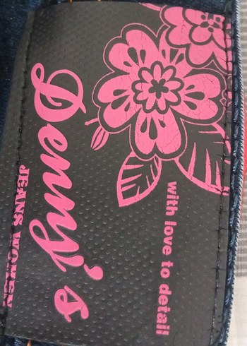 Pembe Biker Desenli Kadın Jeans