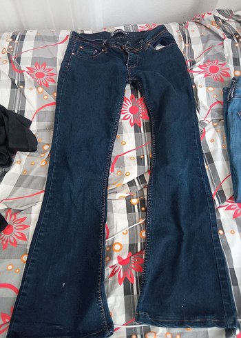 32 Beden Pembe Biker Desenli Kadın Jeans