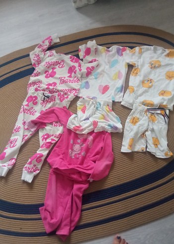 Kız Çocuk Renkli Uzun Kollu Pijama Takımları