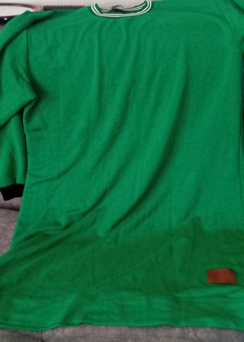 Yeşil Erkek Sweatshirt, Uzun Kollu, Salaş Kesim
