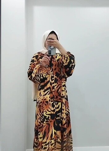 Leopar elbise 