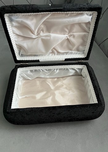 Damat bohça sandığı.( Mini Siyah Kadife Tuxedo Kutu - Görsel 2