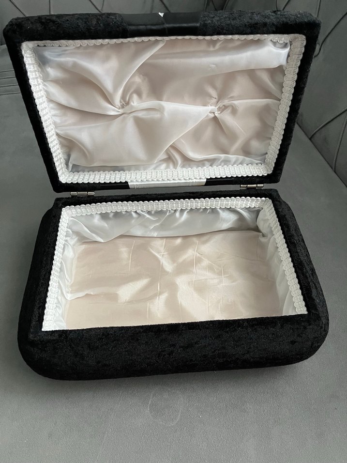 Damat bohça sandığı.( Mini Siyah Kadife Tuxedo Kutu - Görsel 2