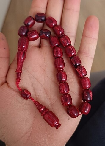 Kırmızı Bordo Hareli Katalin Efe Tesbih