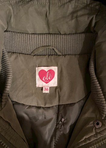 Kürklü Kapüşonlu Haki Kadın Mont - Görsel 2