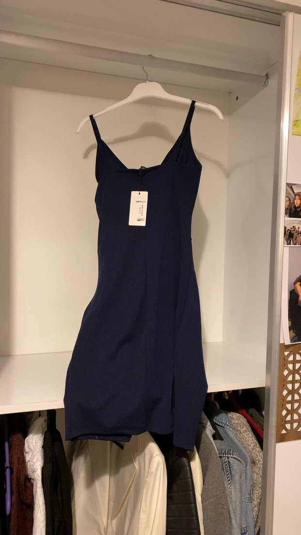 Lacivert Kısa Abiye Elbise - Görsel 2