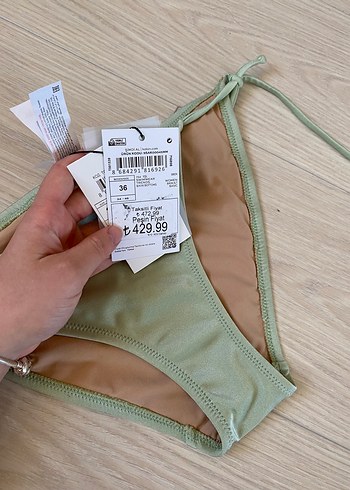 Peri yeşili Bağcıklı Kadın Bikini Altı - Görsel 2