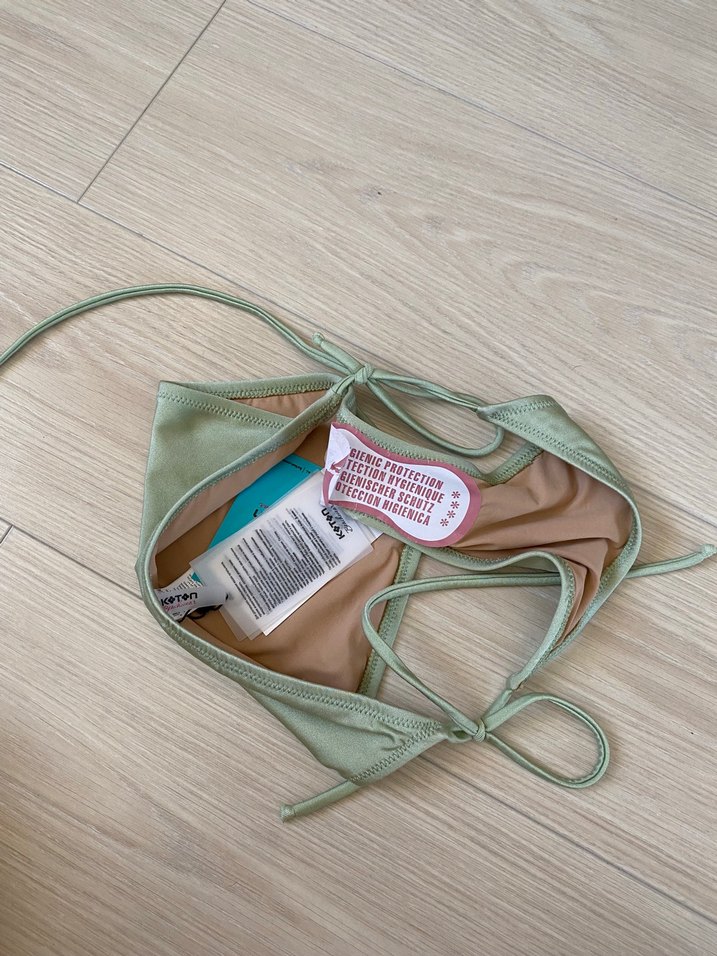 Peri yeşili Bağcıklı Kadın Bikini Altı - Görsel 3