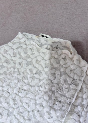 Koton Nakışlı Krem bluz triko - Görsel 4