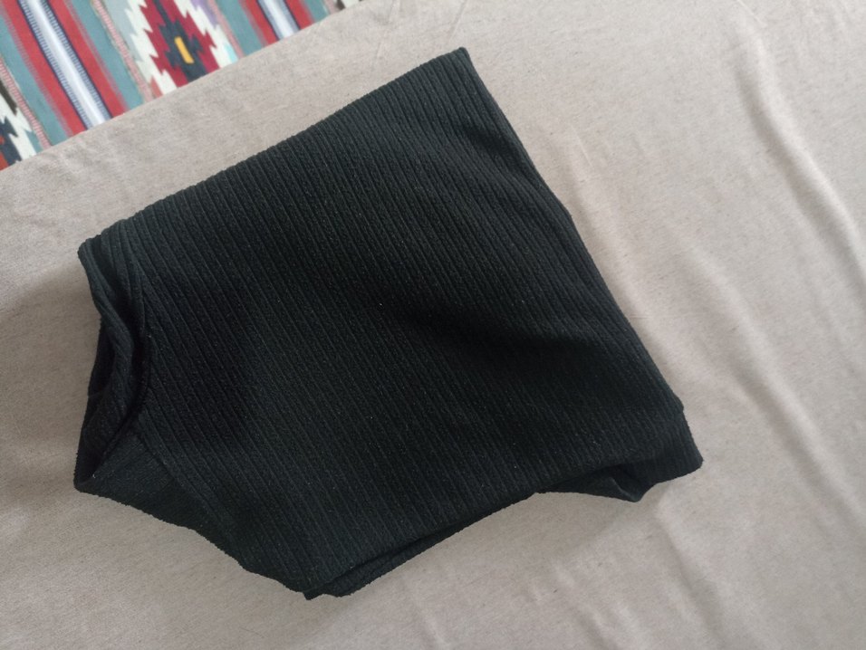 Siyah Uzun Kollu Hamile Triko Tişört - Görsel 2