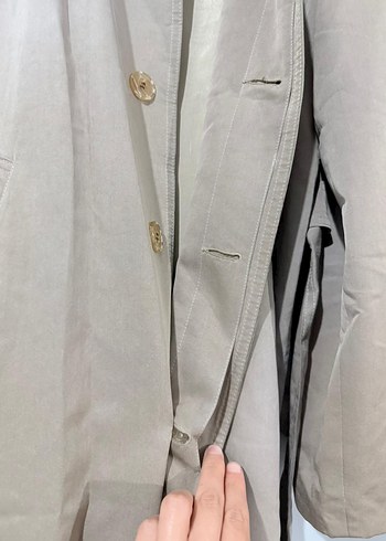 Bej Uzun Kemerli erkek Trençkot - Görsel 7