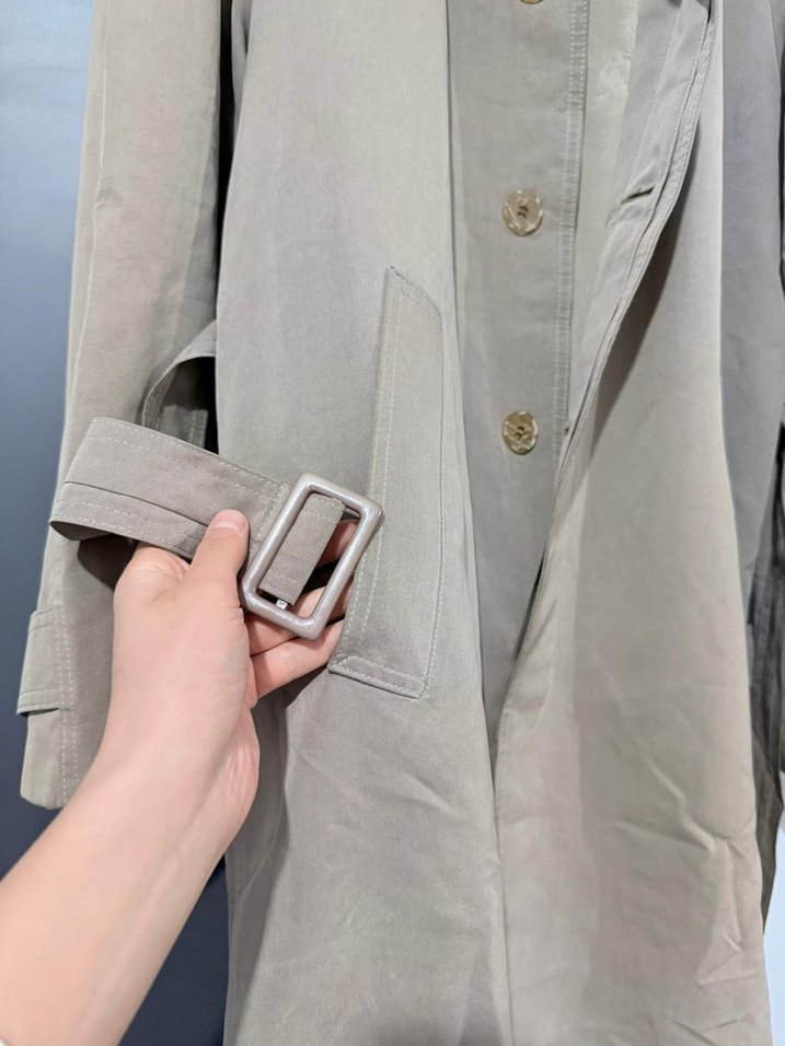 Bej Uzun Kemerli erkek Trençkot - Görsel 3