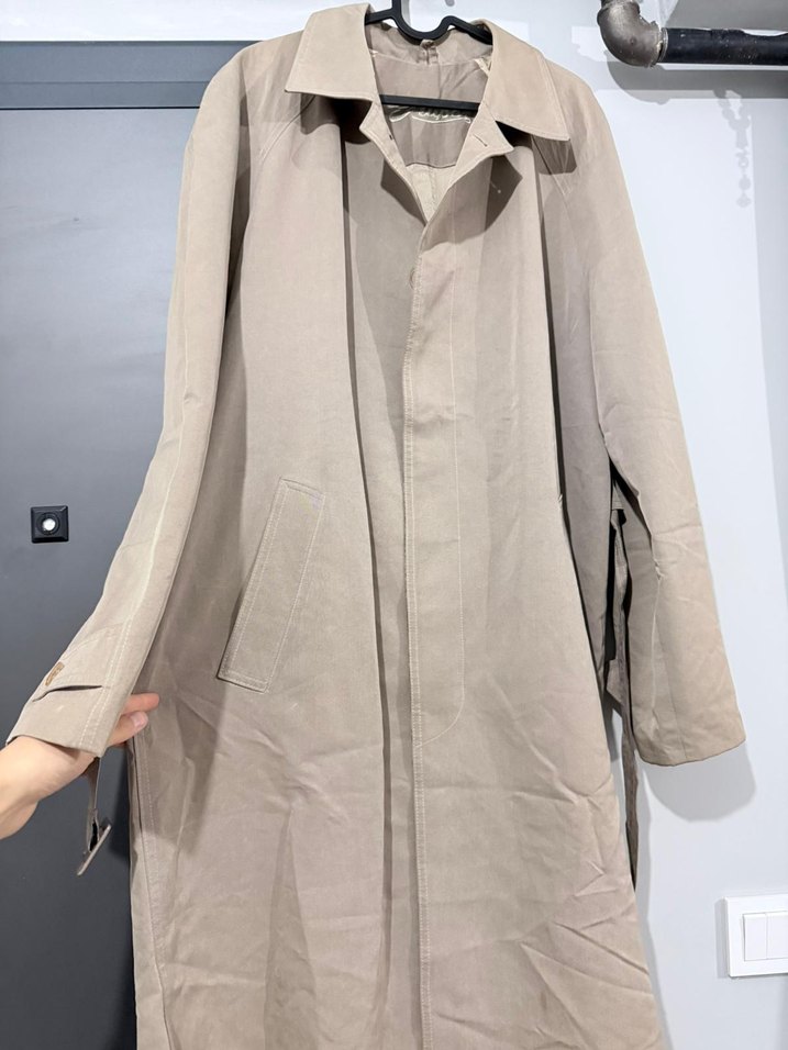 Bej Uzun Kemerli erkek Trençkot - Görsel 2