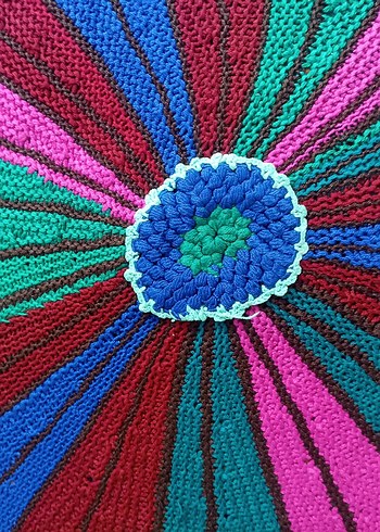 Canlı Renkli Batik Desenli vintage paspas - Görsel 2