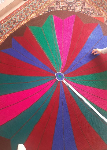 Canlı Renkli Batik Desenli vintage paspas - Görsel 5