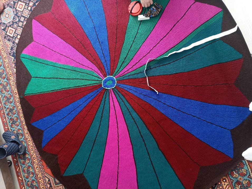 Canlı Renkli Batik Desenli vintage paspas - Görsel 3