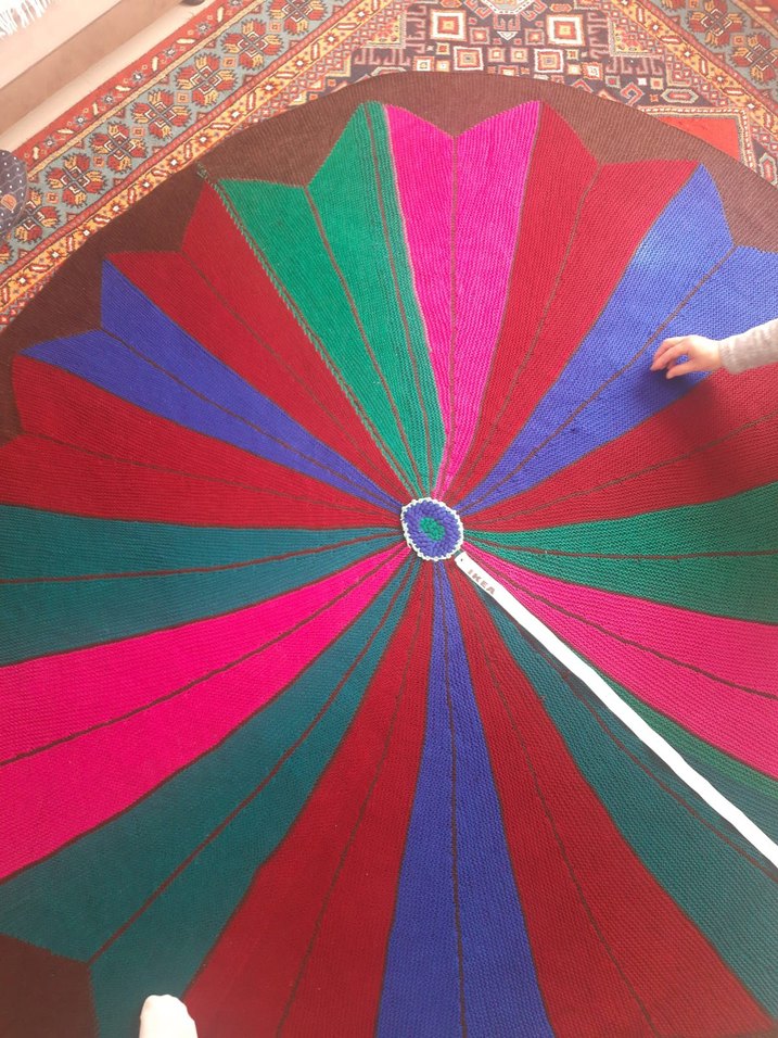 Canlı Renkli Batik Desenli vintage paspas - Görsel 5