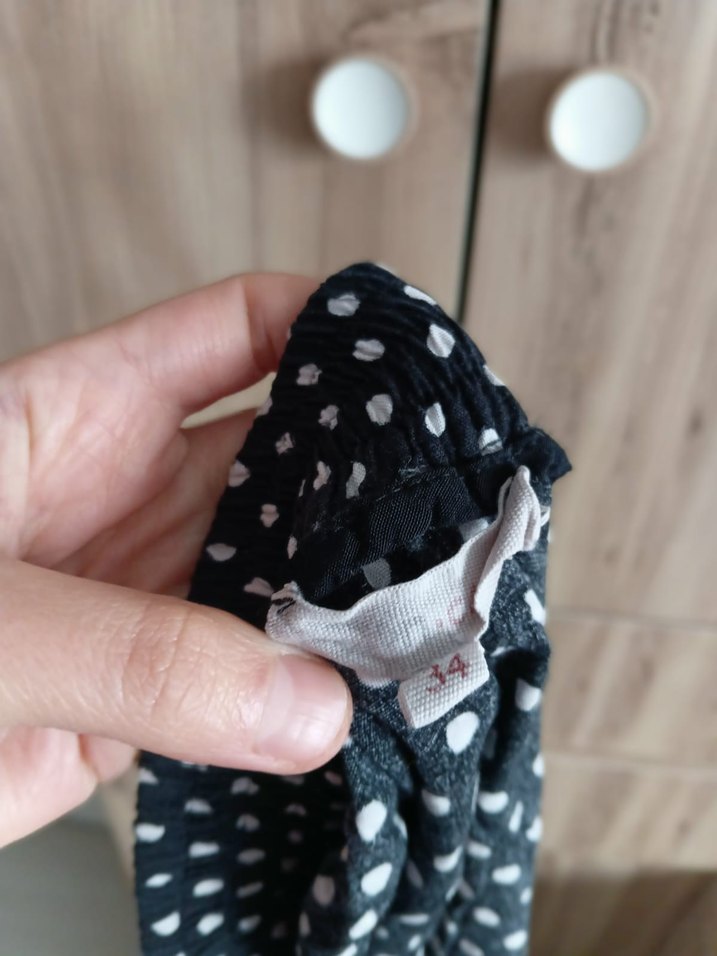 Düğmeli Lacivert Puantiyeli Midi Eteği - Görsel 3