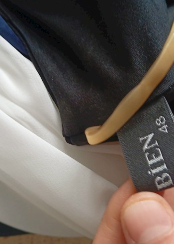 Siyah Beyaz Drapeli Midi Elbise - Görsel 5