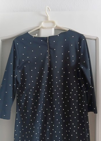 Puantiyeli Siyah Midi elbise - Görsel 2