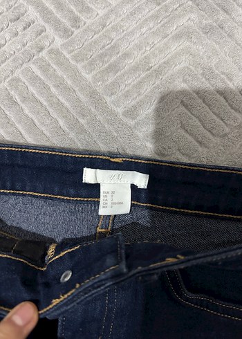 Koyu Mavi Kadın Mini Denim Şort - Görsel 2