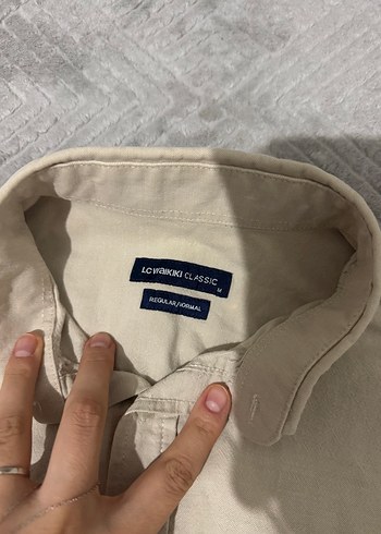 Bej Erkek Keten Gömlek Uzun Kollu - Görsel 2