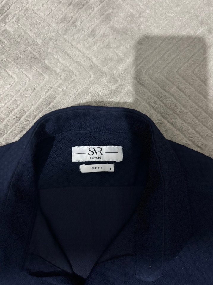 Lacivert Düğmeli Erkek Gömlek - Görsel 2