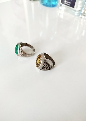 Parlak Turkuaz Taşlı Bohem Erkek Yüzük - Görsel 3
