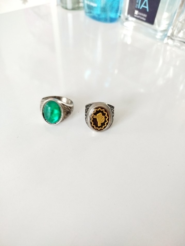 Parlak Turkuaz Taşlı Bohem Erkek Yüzük - Görsel 2