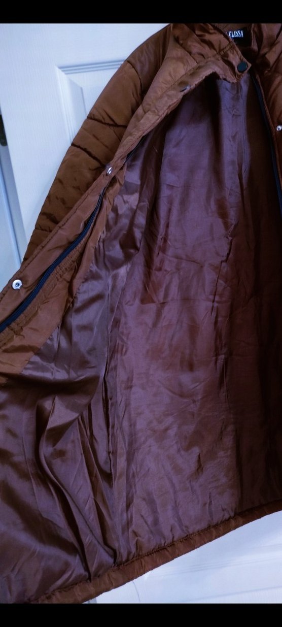 Düğmeli Uzun Kahverengi Kadın Kışlık Mont - Görsel 3