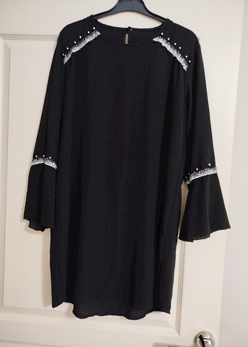 Uzun Kol, Nakışlı Siyah Gotik Tunik - Görsel 2