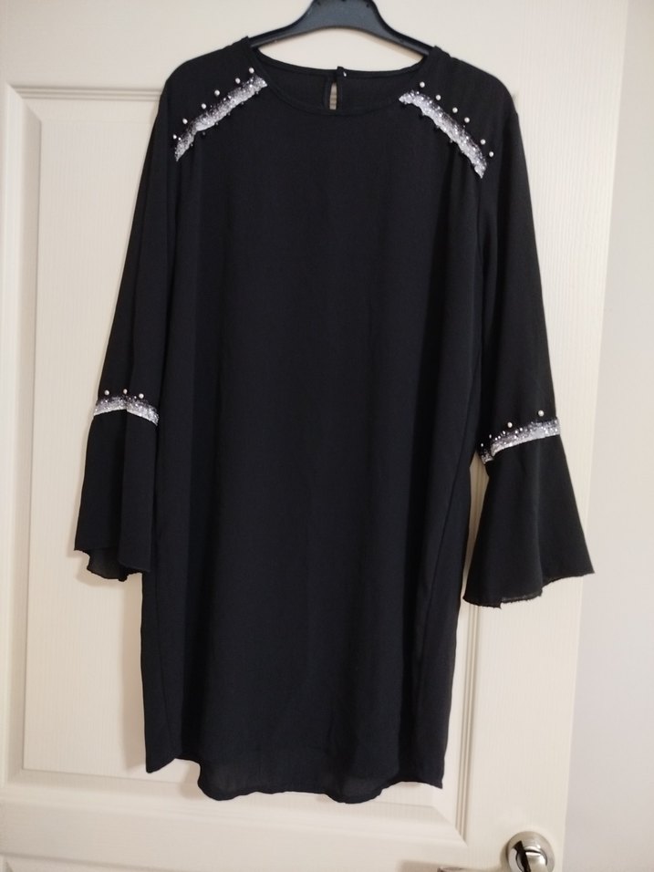 Uzun Kol, Nakışlı Siyah Gotik Tunik - Görsel 2