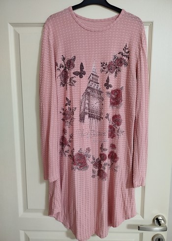 Pembe Uzun Kollu Bohem Triko Tunik - Görsel 2