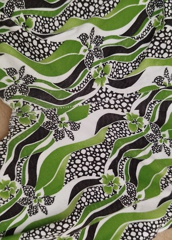 Yeşil Desenli Kadın Kumaş Pantolon - Görsel 2