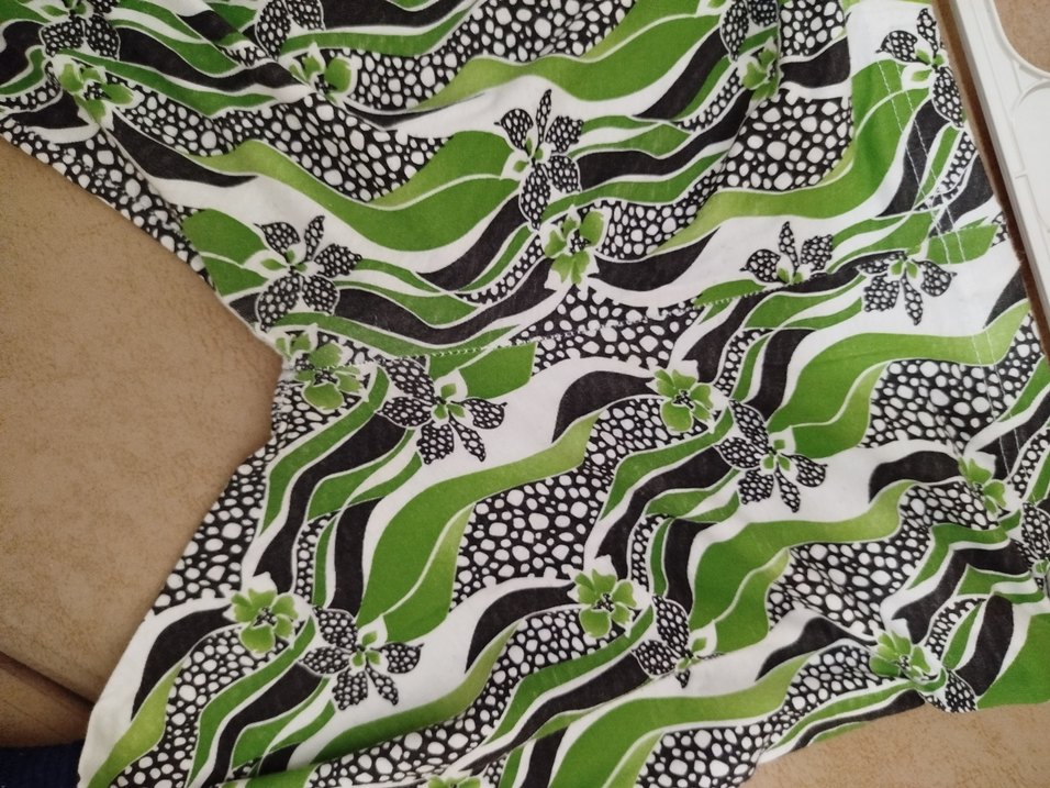 Yeşil Desenli Kadın Kumaş Pantolon - Görsel 2