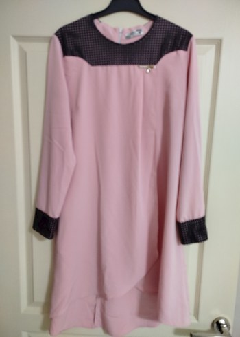 Puantiyeli Detaylı Pembe Uzun Tunik - Görsel 2