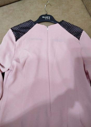 Puantiyeli Detaylı Pembe Uzun Tunik - Görsel 3