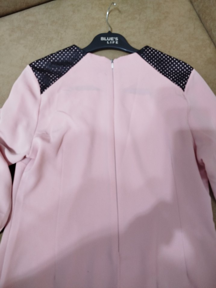 Puantiyeli Detaylı Pembe Uzun Tunik - Görsel 3