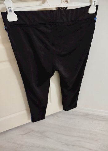 Mavi Baskılı Kadın Spor Tayt Velcro Detaylı - Görsel 3