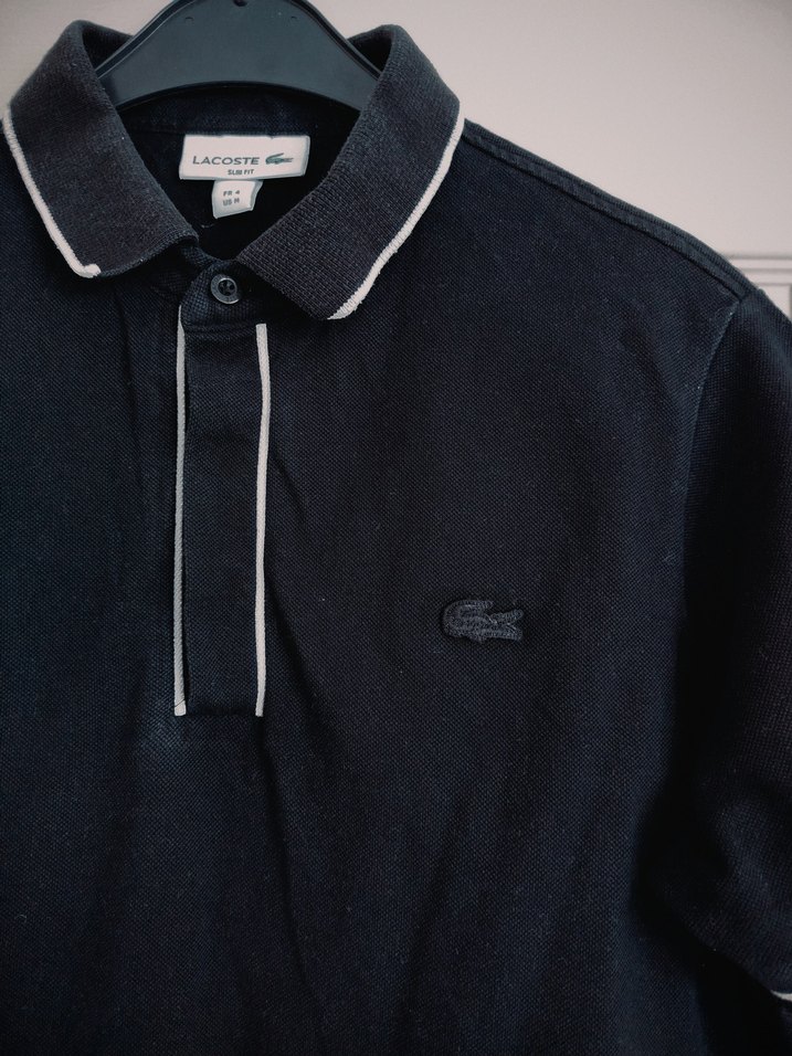 Düğmeli Siyah Erkek  Tişört - Görsel 2