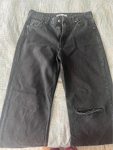 30 Beden gri Renk Mavi icon high-rise wide leg jean