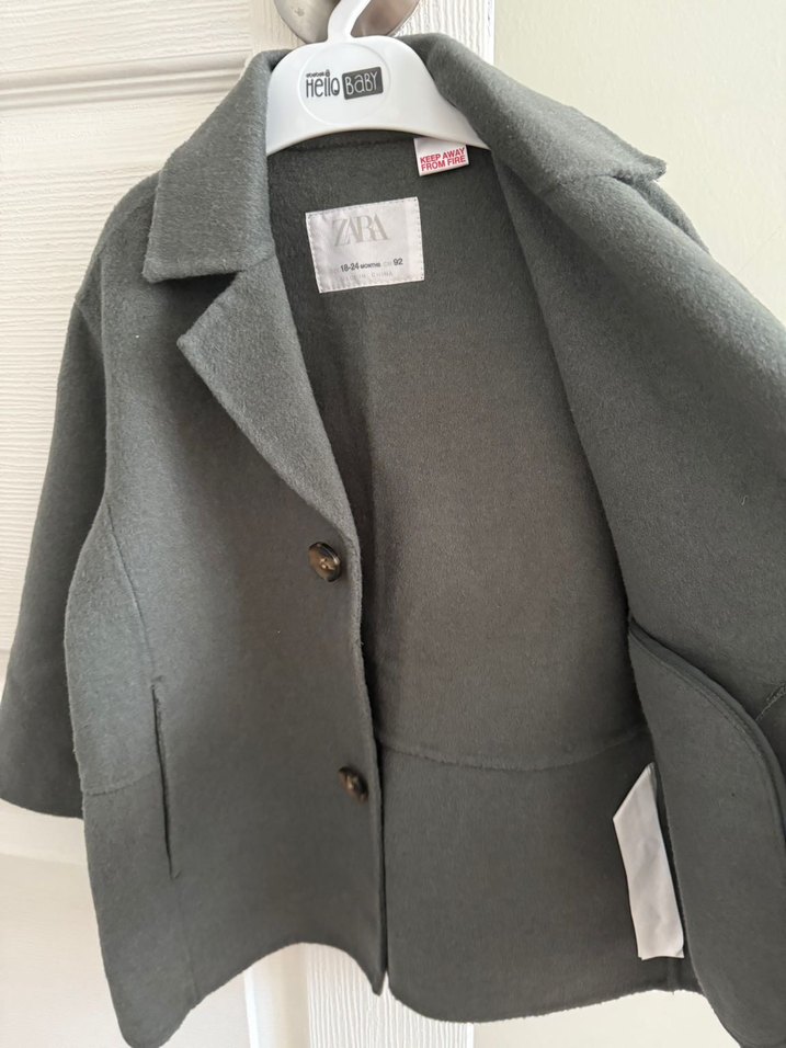 Gri Erkek Çocuk Yün Kaban - Görsel 4