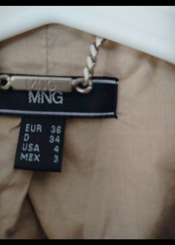 Mango Krem Kadın Kadife Blazer Ceket - Görsel 3