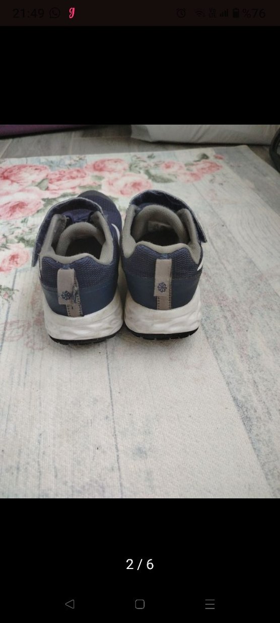Nike orjinal Erkek Çocuk lacivert Gri Bağcıklı Spor Ayakkabı - Görsel 3